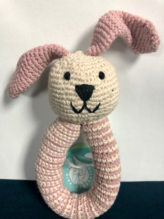 Bunny Ring Rattle Pink - CJ Gift Shoppe