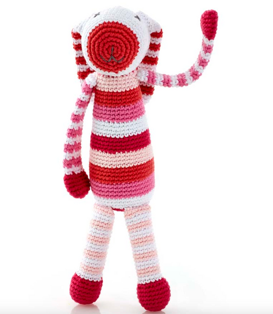 Stripey Bunny Rattle-Pink - CJ Gift Shoppe