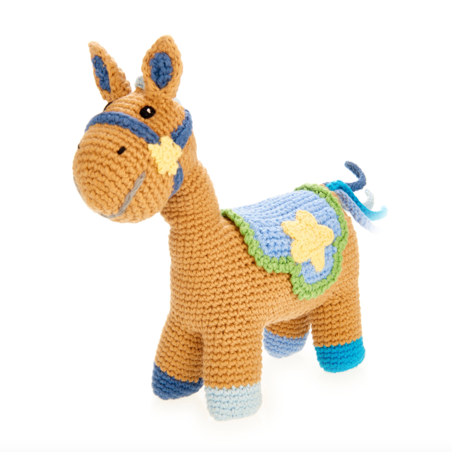 Horse Rattle Toy-Blue - CJ Gift Shoppe