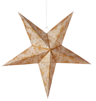 Large Swirling Gold Star Lantern - CJ Gift Shoppe