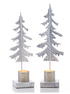 Silver Hammered Pine Candle Stands-Set of 2