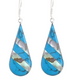 Turquoise & Abalone Stripe Teardrop Earrings - CJ Gift Shoppe