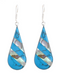 Turquoise & Abalone Stripe Teardrop Earrings