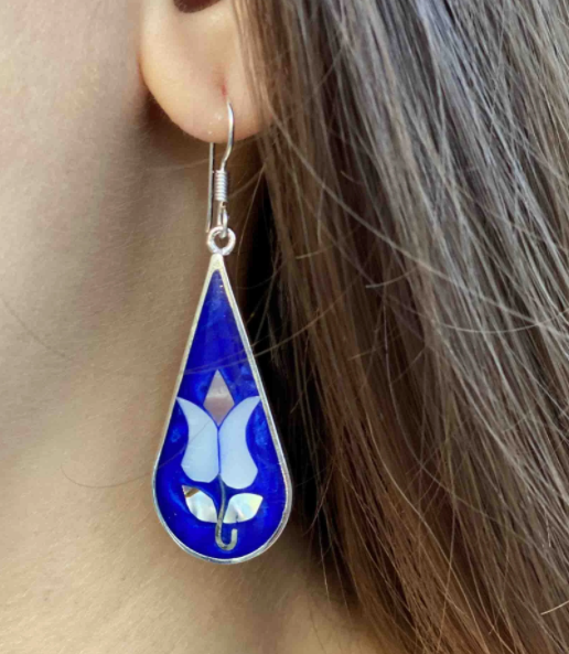 Tulip Abalone Teardrop Earrings - CJ Gift Shoppe