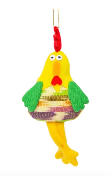 Yellow Rooster Ornament - CJ Gift Shoppe