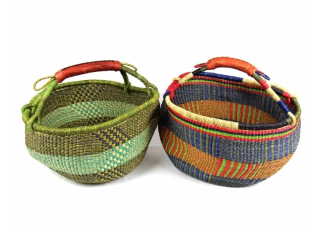 Large Round Colorful Market Basket - CJ Gift Shoppe