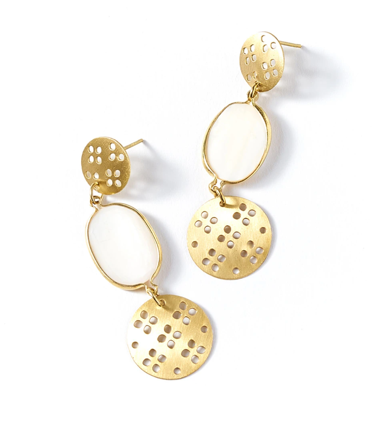 Dhavala Gold Drop Earrings - CJ Gift Shoppe