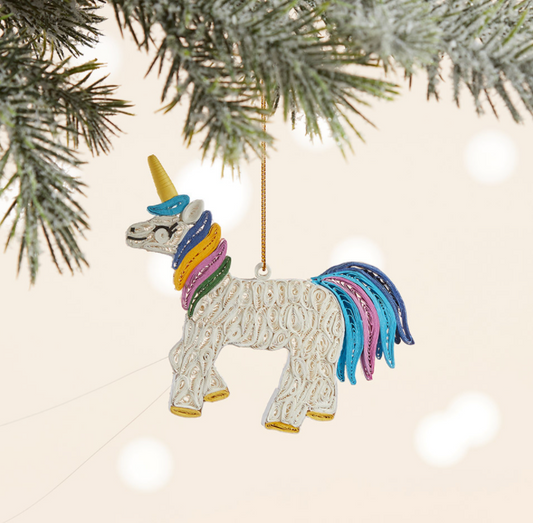 Quilled Unicorn Ornament - CJ Gift Shoppe