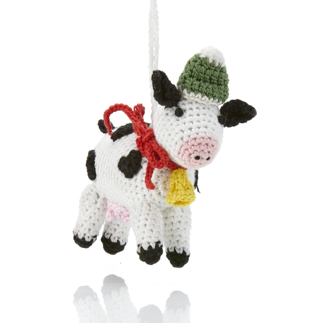 Barnyard Cow Crocheted Ornament - CJ Gift Shoppe