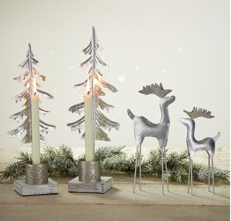Hammered Silver Reindeer - CJ Gift Shoppe