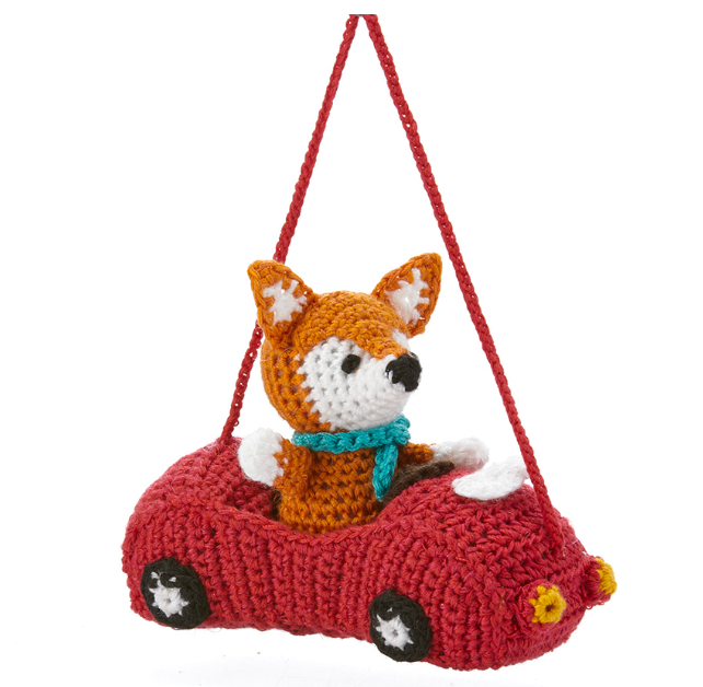 Racecar Fox Crocheted Ornament - CJ Gift Shoppe
