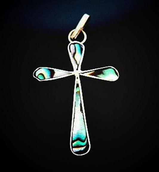 Inlaid Abalone Cross Necklace - CJ Gift Shoppe