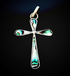 Inlaid Abalone Cross Necklace