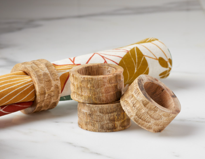 Mango Wood Napkin Rings (Set of 4) - CJ Gift Shoppe