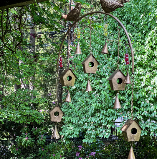 Bird Chime Recycled Iron and Glass Beads - CJ Gift Shoppe