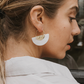 Sindhuja Mother of Pearl Fan Earrings - CJ Gift Shoppe