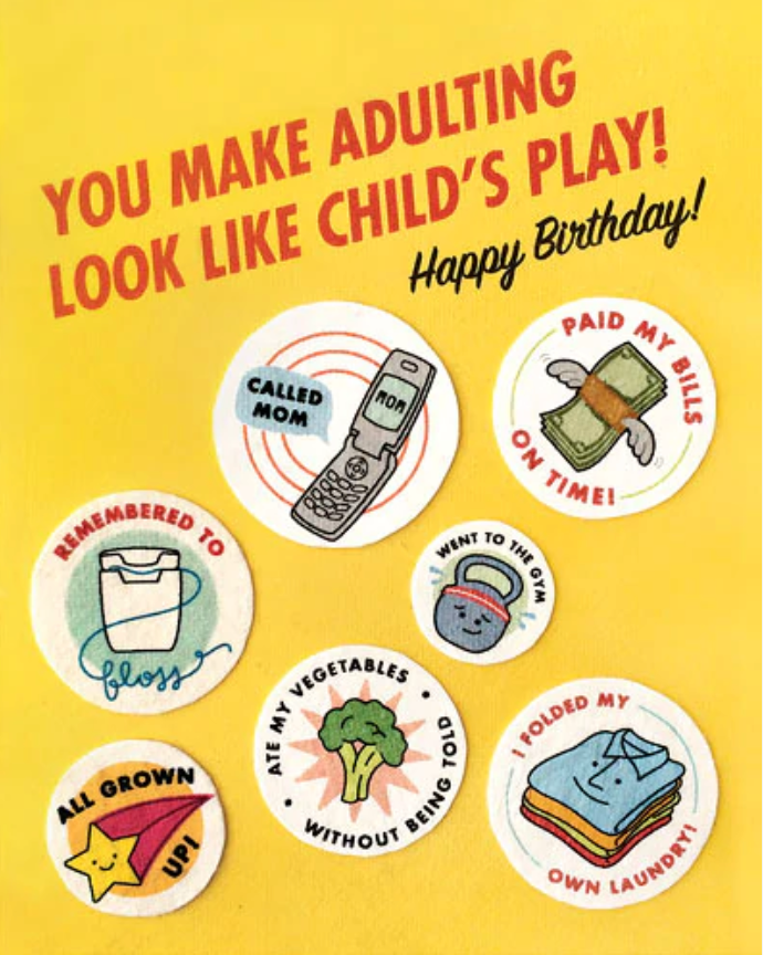 Adulting Birthday card - CJ Gift Shoppe