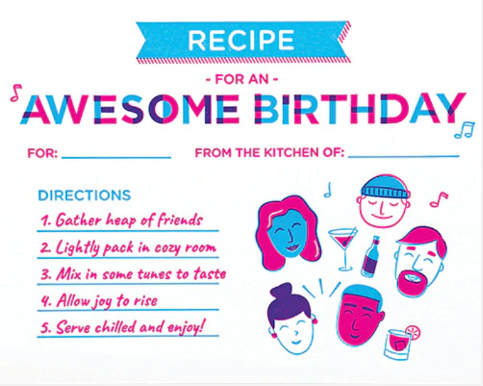 Birthday Recipe - CJ Gift Shoppe