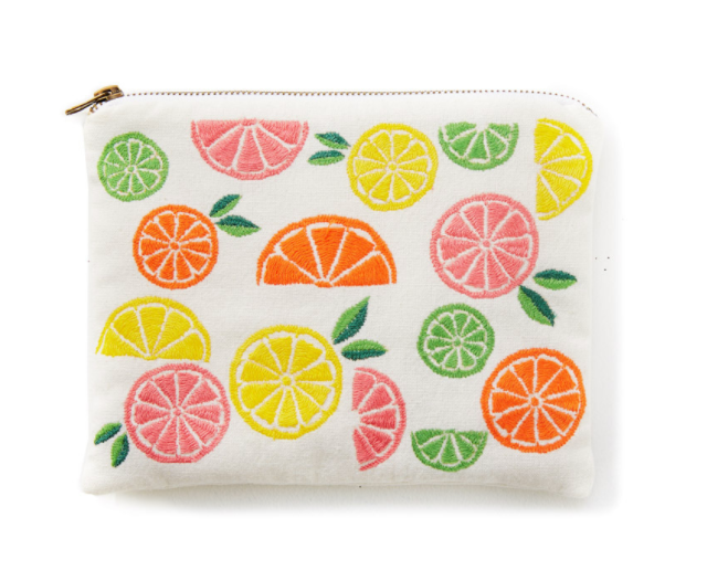 Citrus Zippered Pouch - Medium - CJ Gift Shoppe