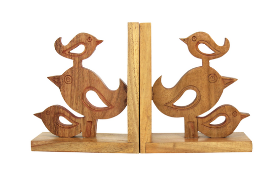 Hand-Carved Wood Bird Bookends - CJ Gift Shoppe