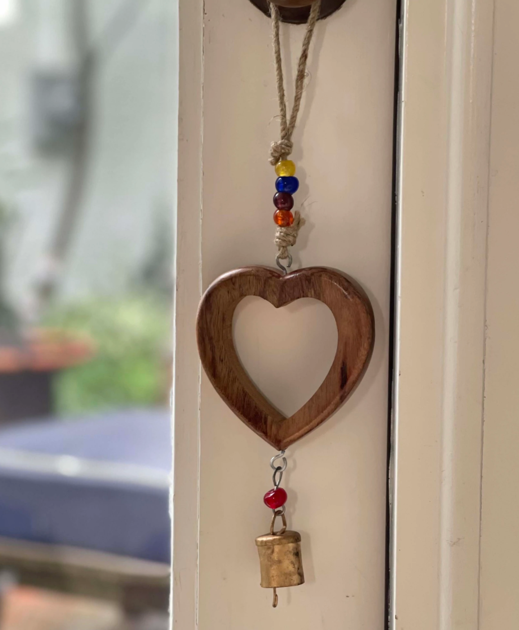Wood Heart Chime with Recycled Iron Bell - CJ Gift Shoppe