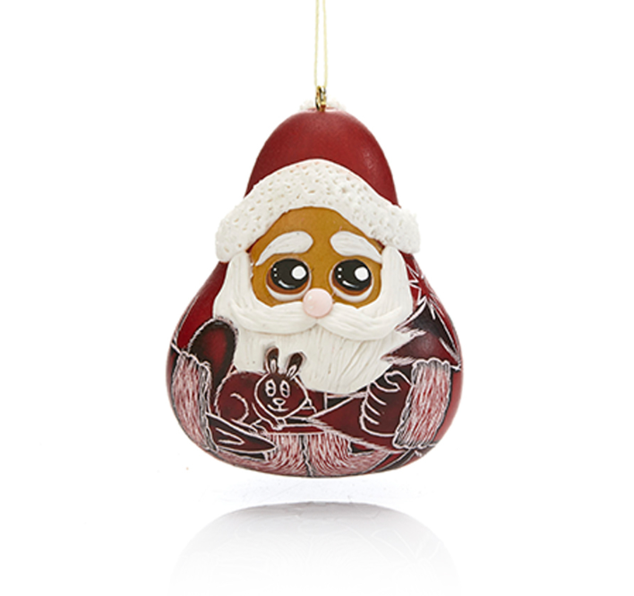 Jolly Santa Gourd Ornament