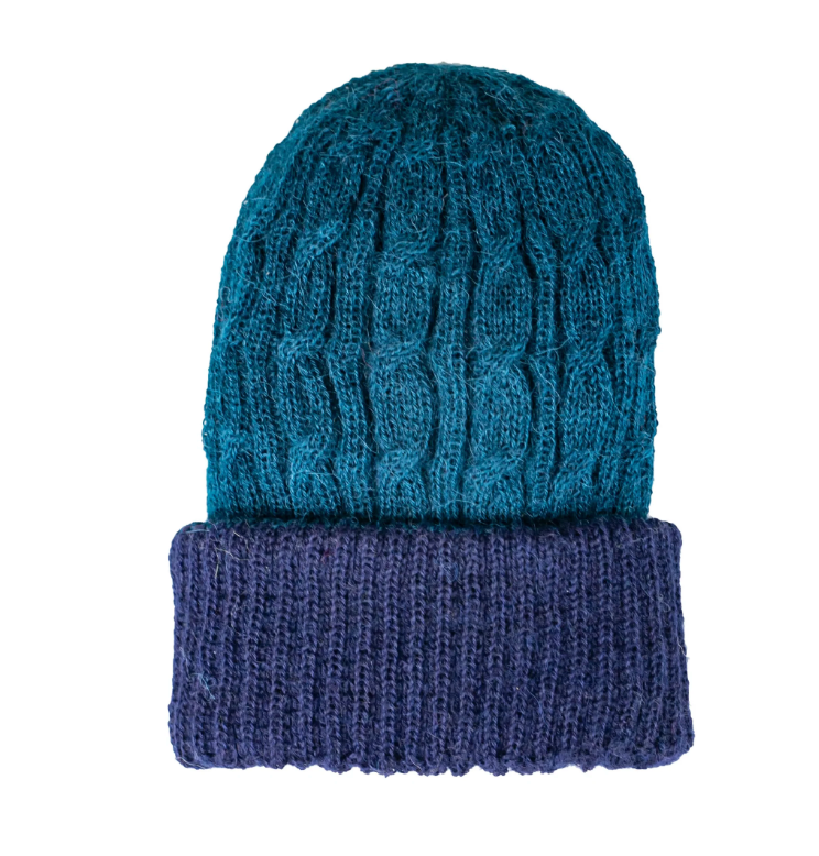 Reversible Cable Knit Beanie Hat