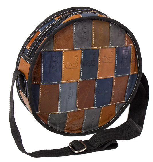 Jean Patch Round Shoulder Bag-Blue Hues