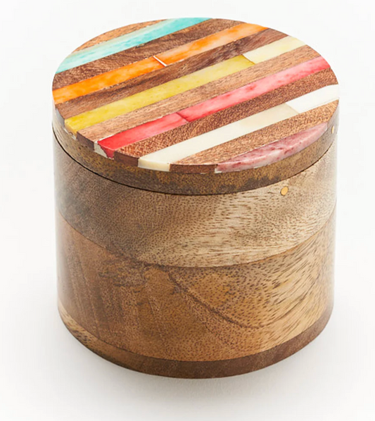 Banka Mundi Mango Wood and Bone Keepsake Box