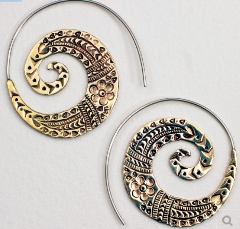 Tribal Spiral Earrings - CJ Gift Shoppe