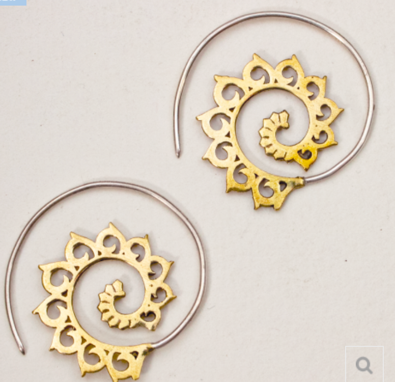 Spiraling Lotus Earrings - CJ Gift Shoppe