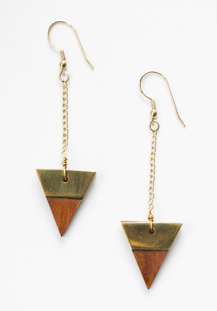 Trailing Triangle Earrings - CJ Gift Shoppe