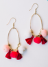 Fiesta Pom Earrings Red