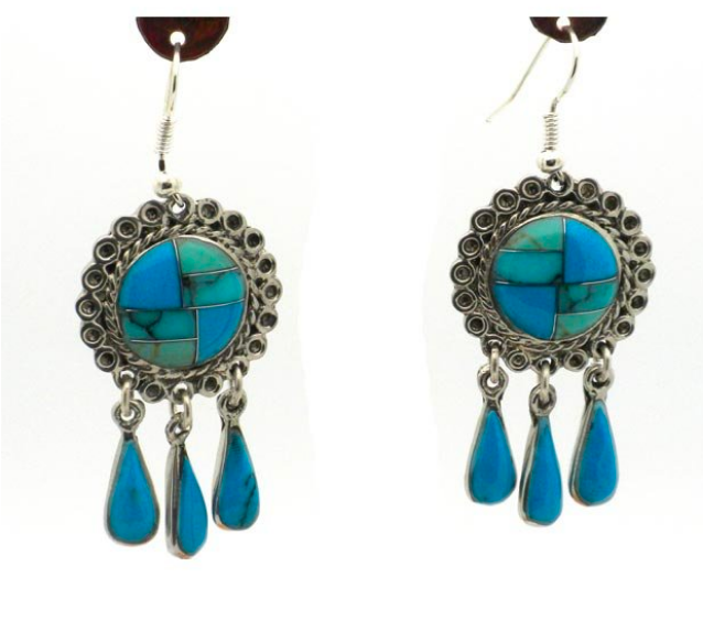 Turquoise and Alpaca Dangle Earrings - CJ Gift Shoppe