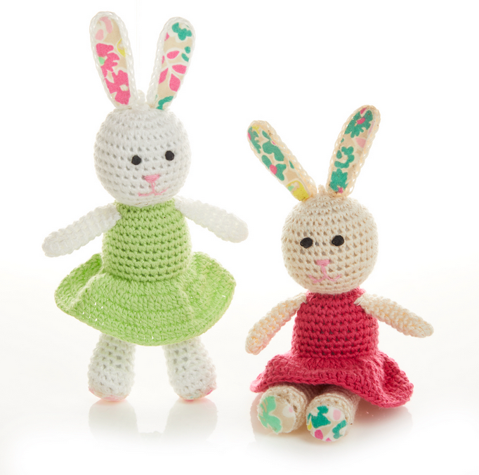 Crocheted Bunny Sisters - CJ Gift Shoppe