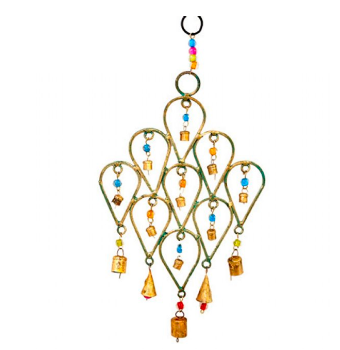Multi Bead and Bell Teardrop Chime - CJ Gift Shoppe