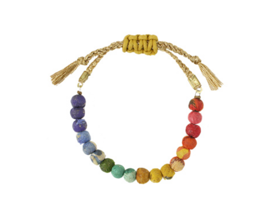 Kantha Rainbow Slide Bracelet - CJ Gift Shoppe