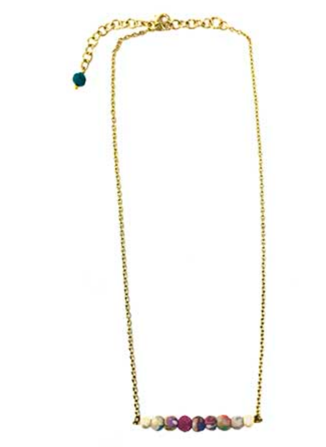 Kantha Horizontal Bar Necklace - CJ Gift Shoppe