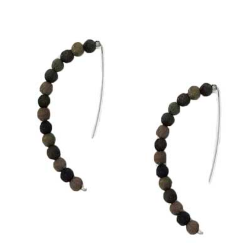 Kantha Noir Linear Arch Earrings - CJ Gift Shoppe