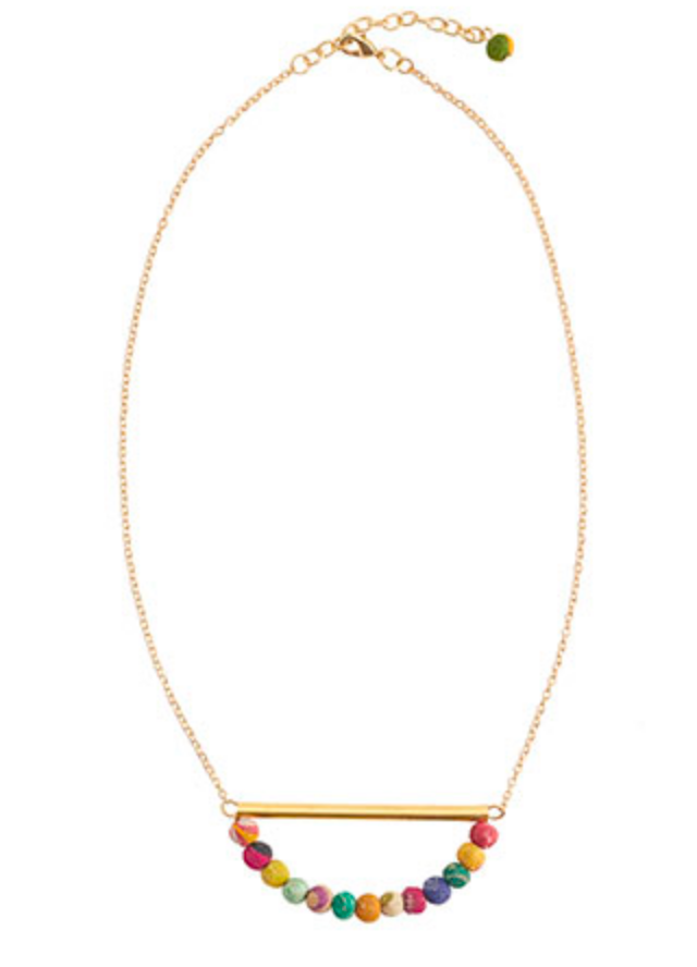 Half Moon Kantha Necklace - CJ Gift Shoppe