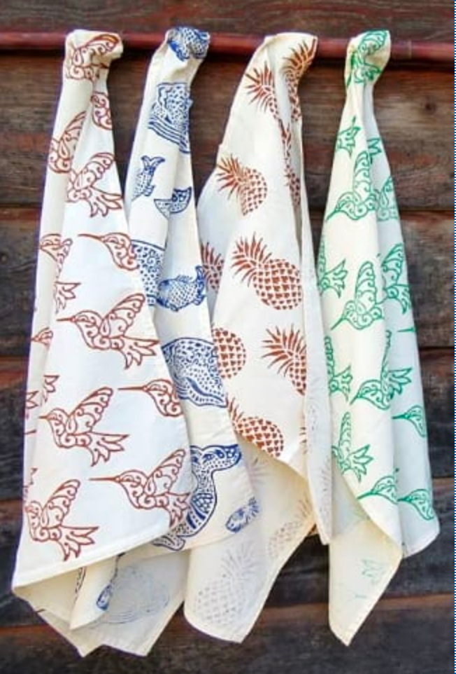 Block Print Cotton Dish Towel - CJ Gift Shoppe