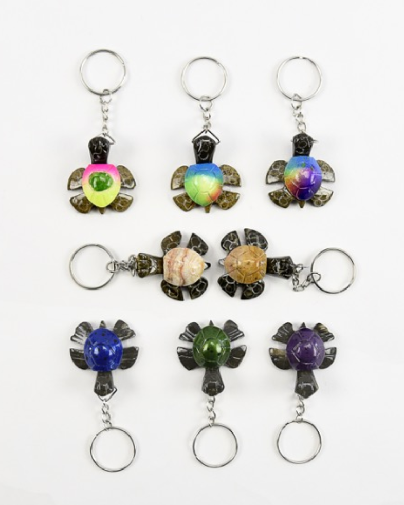 Marble/Onyx Turtle Keychain - CJ Gift Shoppe