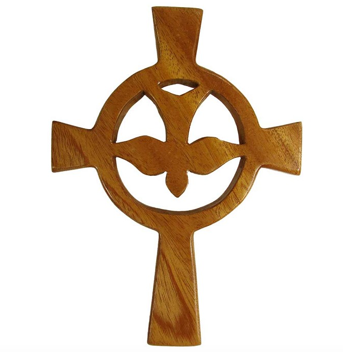 Holy Spirit Wood Cross - CJ Gift Shoppe