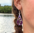 Deep Purple with Abalone Petals Teardrop Earrings