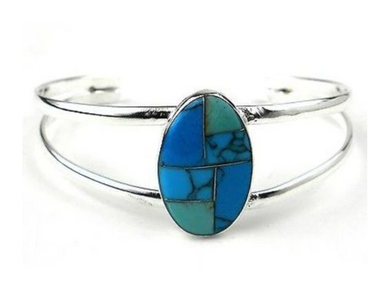 Turquoise Stone Mosaic Bracelet - CJ Gift Shoppe