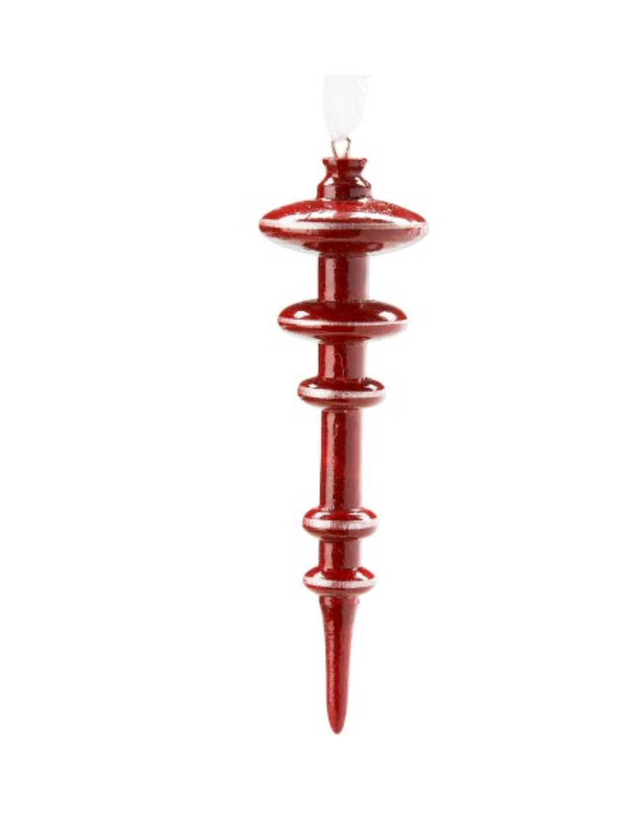 Red Spindle Ornament - CJ Gift Shoppe