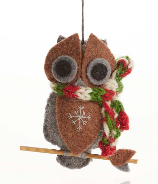 Cozy Owl Ornament-Holiday Scarf - CJ Gift Shoppe