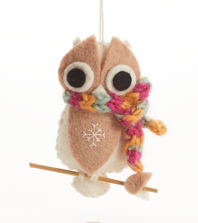Cozy Owl Ornament-Multi Scarf - CJ Gift Shoppe