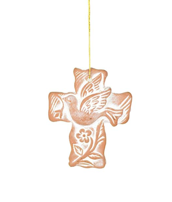 Terra Cotta Cross Ornament - CJ Gift Shoppe