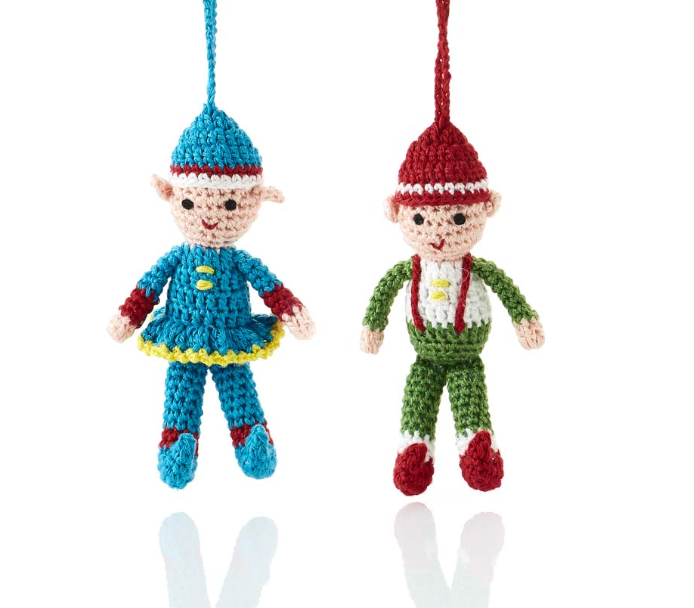 Crocheted Elf Ornament - CJ Gift Shoppe